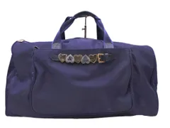 MOSCHINO モスキーノ 2WAY ショルダー ロゴ プレート ボストン バッグ 紺 ■■ レディース