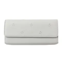 【新品同様】NINA RICCI ニナリッチ 財布 ライトグレー | タマラ パース ギャルソン 長財布 / ロングウォレット | 刺繍 レザー | 日本製 ブランド ファッション アイテム 小物【レディース】【中古】のサムネイル