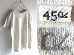 美品 45R 45rpm R刺繍 モンサンミッシェル超ガーゼ Tシャツ リネン ラミー コットン ニット 2 アイボリー Umii908 Badou-Rのサムネイル