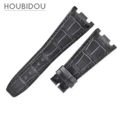 オーデマピゲ AUDEMARS PIGUET 腕時計パーツ ロイヤルオーク用 クロコバンド クロコダイル ブラック 未使用 純正 替え ベルト ストラップ 29ｍｍ ブラック 黒 【中古】のサムネイル