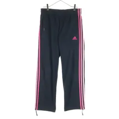 adidas アディダス ワンポイントロゴ ロングジャージパンツ S ネイビー レディース 古着