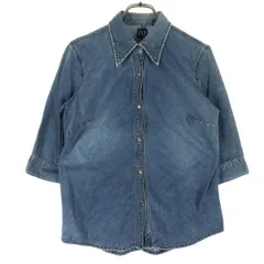 GAP ギャップ 長袖 デニム ブラウス S ブルー レディース 古着