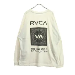 LUCA ルカ コットン ワンポイントロゴ バックプリント 長袖 Tシャツ L ホワイト系 メンズ 古着