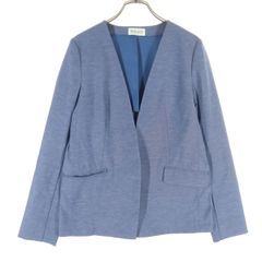 美品】PLST プラステ リネンブレンド カラーレスジャケット ブルー S