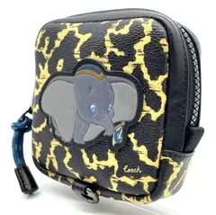 コーチ COACH ポーチ PVC ダンボ ディズニーコラボ イエロー ブラック  ミニポーチ 小物入れ コンパクト 可愛い 人気 限定 希少 レディース メンズ おしゃれ カジュアル ユニセックス プレゼント
