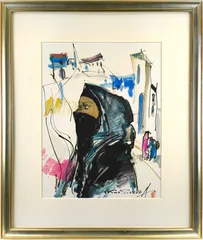 二科会員　園田郁夫　油絵　『想い』Ｆ４号 園田郁夫「想い」油絵・F4号 絵画買取・販売の小竹美術