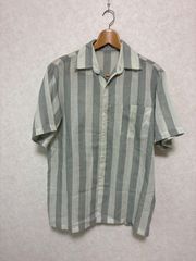 00sヴィンテージ リネン オンブレオープンカラーシャツ 50s60s 開襟