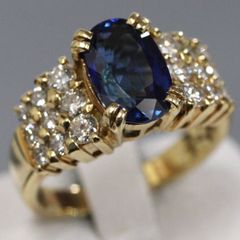 K18 天然サファイア5.97ct ダイヤモンド0.46ct リング 鑑別書付 - メルカリ