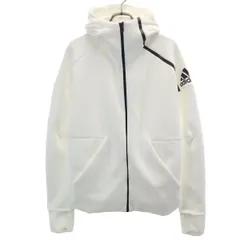 adidas アディダス 長袖 ジップパーカー S ホワイト メンズ 古着