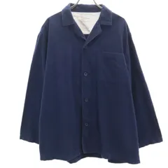 MUJI 無印良品 長袖 オープンカラーシャツ L ネイビー メンズ 古着