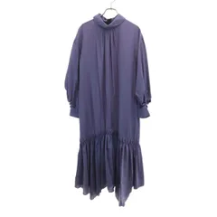 LANVIN en Bleu ランバンオンブルー ストライプ柄 長袖 ワンピース 38 青紺系 レディース 古着