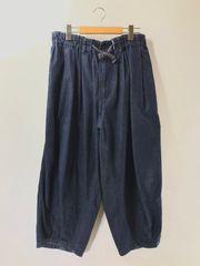 is-ness イズネス ワイドシルエット ショートデニムパンツ バルーン