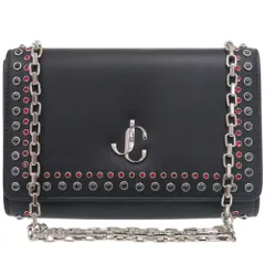 美品 ジミーチュウ VARENNE CLUTCH スタッズ レザー ブラック チェーンショルダーバッグ 黒 0573 JIMMY CHOOのサムネイル