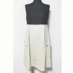 美品 FOXEY NEW YORK フォクシーニューヨーク ドッキングワンピース 31922 サイズ38 ブラック ベージュ レディース 古着 中古 USED