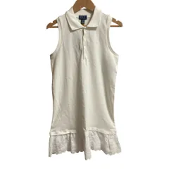 未使用 POLO RALPH LAUREN ポロラルフローレン レースヘム ノースリーブ ポロドレス ワンピース キッズサイズ XL 16Y ホワイト  キッズ 古着 中古 USED