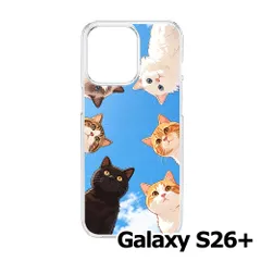 【新品未使用】Galaxy S26+ クリア ハードケース (覗き見にゃんこ達) 覗き込む猫 青空 イラスト 可愛い おしゃれ cl-cat7-galaxys26p-442