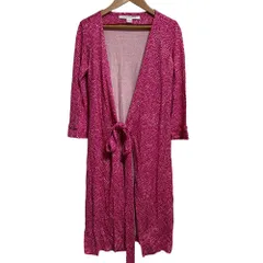 美品 DIANEvon FURSTENBERG ダイアンフォンファステンバーグ ドット柄 ラップワンピース サイズ0 ピンク レディース 古着 中古 USED