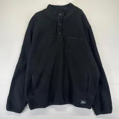 古着 エディー・バウアー Eddie Bauer フリース ニット ハーフスナップボタン ワンポイントロゴ プルオーバー XL  ブラック系 メンズ