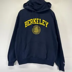 古着 チャンピオン Champion パーカー プルオーバー フーディー スウェット カレッジロゴ プリント L  ネイビー系 メンズ