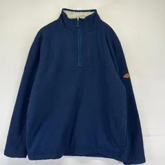 古着 オービス ORVIS ニット ハーフジップ プルオーバー トレーナー ボアライナー 厚手 袖タグロゴ M  ネイビー系 メンズのサムネイル