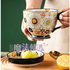 特価 再販 マグカップ 陶器 かわいい おしゃれ モダン シンプル 珈琲カップ 北欧 カフェ スリム 和風 水彩花 焼き物 陶芸 コーヒーカップ 和食器 ティーカップ 家族用 CBQ428P010