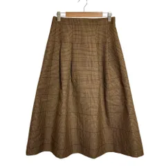 美品 UNITED ARROWS ユナイテッドアローズ チェックスカート 38 ブラウン レディース 古着 中古 USED