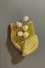 ブローチ スズラン すずらん ホワイト 天然素材 レトロ 細工 - メルカリ