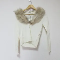 未使用 組曲 KUMIKYOKU ラクーンファー カシミヤ ニット カーディガン 2 ホワイト レディース 古着 中古 USED