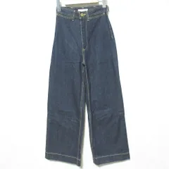 美品 AZUL BY MOUSSY アズールバイマウジー DARTS DENIM WIDE ワイドデニム ジーンズ 250CSZ11-199A サイズXS インディゴ レディース 古着 中古 USED
