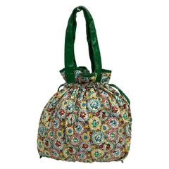 tsumori chisato CARRY(ツモリチサトキャリー) トートバッグ - グリーン×イエロー×マルチ 花柄 コットンのサムネイル