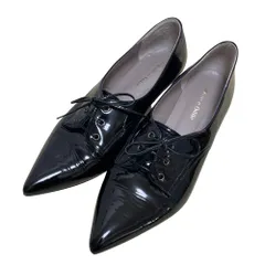 美品 ODETTE E ODILE オデットエオディール レースアップシューズ バックヒール パンプス サイズ23.5cm ブラック レディース 古着 中古 USED