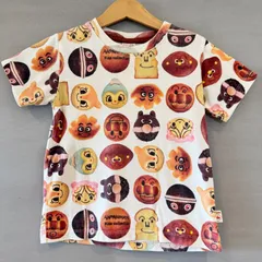 アンパンマン バイキンマン ダダンダン パン柄 Tee Tシャツ 半袖 S/S Kids Jounior キッズ ジュニア ホワイト ブラウン 白 茶 110cmのサムネイル