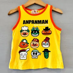 アンパンマン バイキンマン ハンバーガーキッド ジャムおじさん タンクトップ ノースリーブ Kids Jounior キッズ ジュニア イエロー オレンジ 黄 橙 90cm