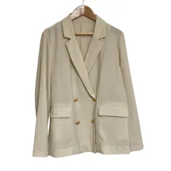 美品 Emma Taylor エマテイラー 金釦 ダブルジャケット サイズF ベージュ レディース 古着 中古 USEDのサムネイル