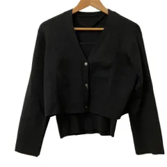 美品 23AW N. ナチュラルビューティーベーシック アンサンブル リブニット カーディガン サイズM ブラック レディース 古着 中古 USED