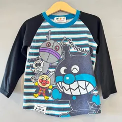 アンパンマン バイキンマン ダダンダン ホラーマン ロンTee ラグランスリーブ カットソー 長袖 L/S Kids Jounior キッズ ジュニア 黒 灰 青 ブラック グレー ブルー 100cm