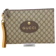 グッチ ロゴ GGスプリーム メタルキャットヘッド クラッチバッグ Bランク gu1930ff