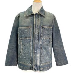 極美品】 ルイヴィトン Gジャン デニムジャケット ダミエ 金ボタン 44