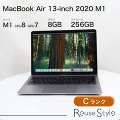 MacBook Air 13-inch 2020 M1【ランク：C】【カラー：スペースグレイ】【ストレージ：256GB】【メモリ：8GB】【JIS配列キーボード】