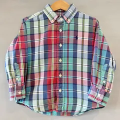 Ralph Lauren ラルフローレン ネルシャツ チェックBDシャツ ボタンダウン ブルー グリーン レッド 青 緑 赤 Kids Jounior キッズ ジュニア サイズ 100cm