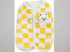 犬服 ジャケット 裏ボア ドッグウェア 背中開き パーカー 小中型犬 L イエロー 未使用 洋服 可愛い 柔らかい ふわふわ 犬猫 用品 お散歩