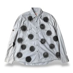 DOT STENCIL GRAPHIC ART PATTERN L/S SHIRT / ドット 柄 ステンシル アート 長袖 シャツ