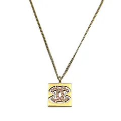 シャネル CHANEL ネックレス ココマーク ラインストーン 02P GP レディース