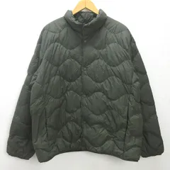 g■ユニクロ/UNIQLO ウルトラライトダウンウェーブキルトジャケット/311-443879【XL】緑系/men's/H13【中古】■