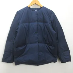 g■ユニクロ/UNIQLO C ライトダウンジャケット/211-461362【L】紺/LADIES/L12【中古】■