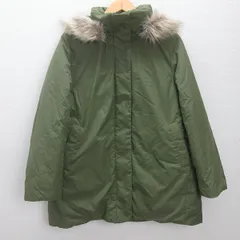 d■ユニクロ/NIQLO ハイブリッドダウンコート/ジャケット■カーキ【XL】LADIES/17N【中古】