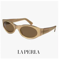 【未使用品】 La Perla ラペルラ サングラス spe003 v67 オーバル 型 レディース メンズ ユニセックスモデル フレーム イタリア製 クリア ベージュ カラーのサムネイル