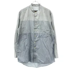 CASEY CASEY ケイシー ケイシー CHEMISE FABIANO PATCH バンドカラーパネルストライプシャツ 18HC256 ブルー Mのサムネイル