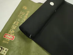 平和屋着物＊夏物　黒紋付　黒反物　着尺　駒絽　紅下黒染　豊美黒　逸品　未使用　DABD7589zzz