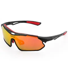 【特価商品】[自由スイミン] スポーツサングラス 偏光レンズ 軽量 滑り止めストラップ付 UV400カット おしゃれ ノーズパッド調節可 TR90 PC素材 汗ベタつき防止 耐衝撃 日本向き ゴルフ 自転車 釣り 山登り 運転眼鏡 sports sunglas